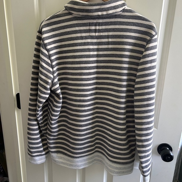 Vintage Union Bay sz Large Striped Gray Sweatshirt w pocket, cuff & hem contrast - Picture 7 of 10